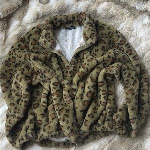 Leopard Print Furry Jacket